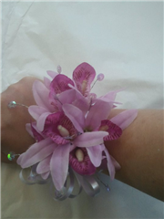 Silk Singapore orchid wristcorsage